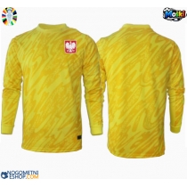 Moški Nogometni dresi Poljska Vratar Domači EP 2024 Dolgi Rokav